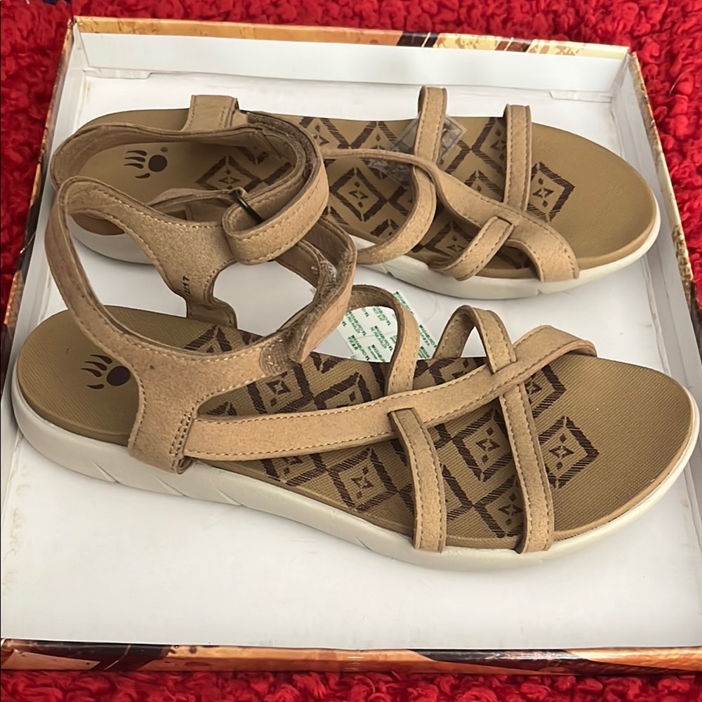 Tan Strappy Sandals - Picture 2 of 4